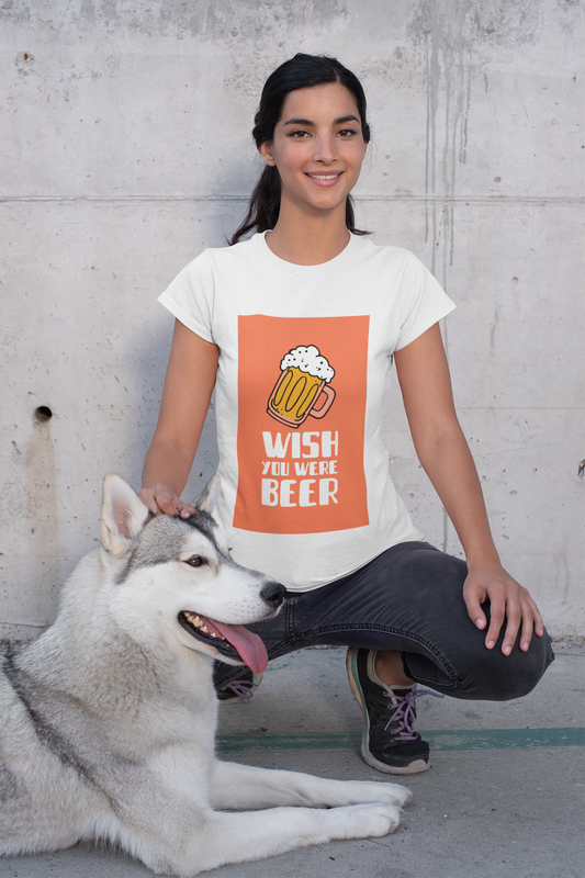 JC's 100% Premium Cotton "Wish you were Beer" T-Shirt for Him and Her