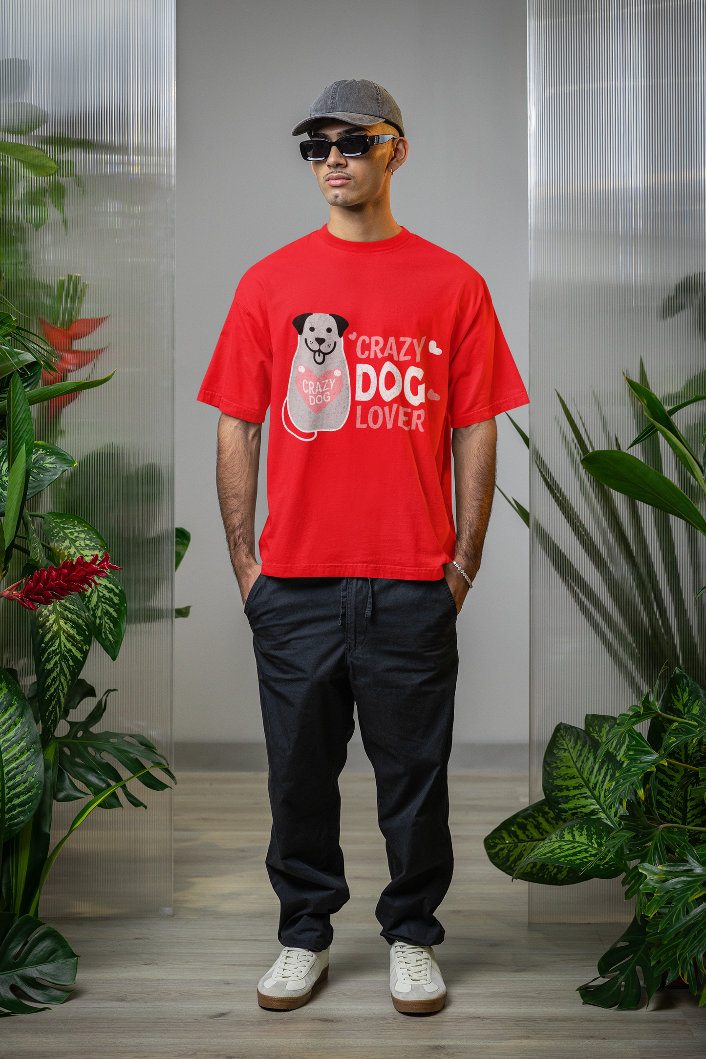 JC's 100% Cotton Crazy Dog Lover oversized T-shirt for Him and Her