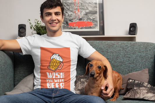 JC's 100% Premium Cotton "Wish you were Beer" T-Shirt for Him and Her