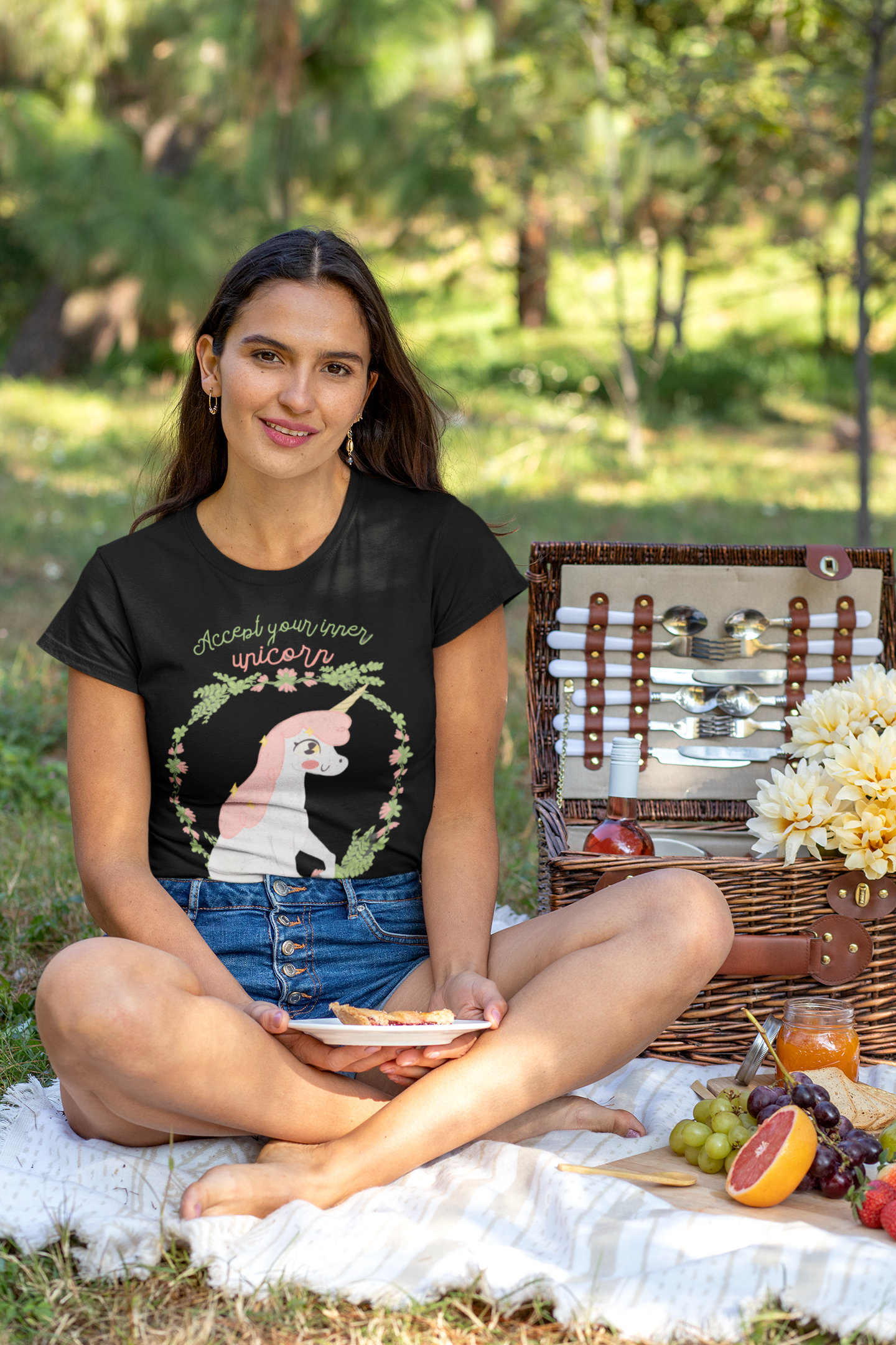 JC's 100% Premium Cotton Accept Your Inner Unicorn T-Shirt for Her