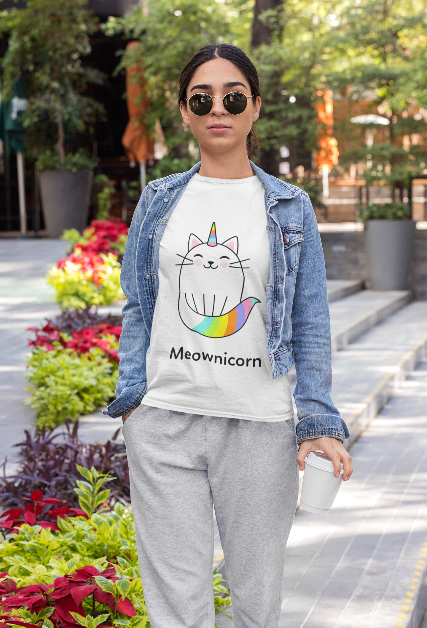 JC's 100% Premium Cotton Cat Unicorn T-Shirt for Her